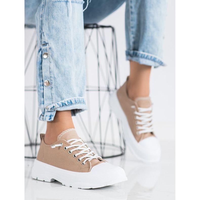 Sabatina Zapatillas de moda en la plataforma marrón 2