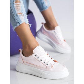 SHELOVET Zapatillas de moda en la plataforma rosado 2