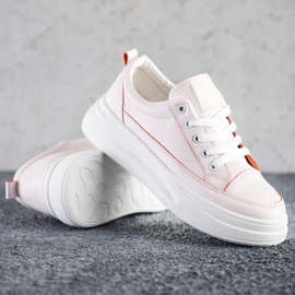 SHELOVET Zapatillas de moda en la plataforma rosado 1
