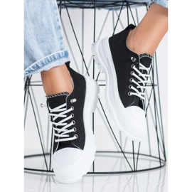 Sabatina Zapatillas de moda en la plataforma negro 3