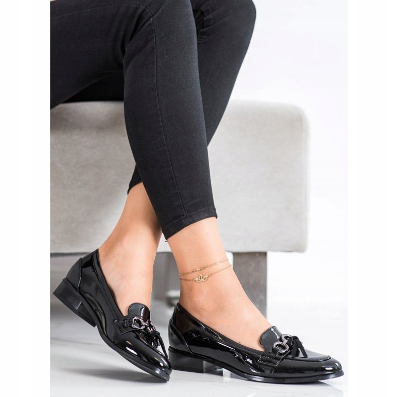 Mocasines VINCEZA con tacón plano negro 1