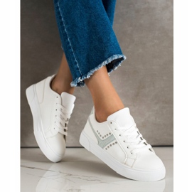 SHELOVET Zapatos atados con inserto azul blanco 2