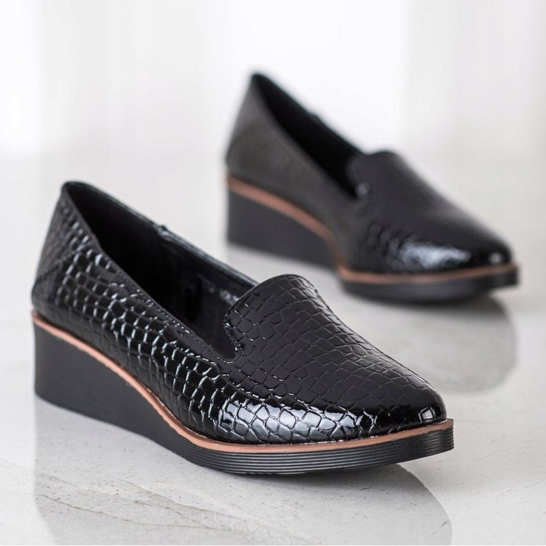 Estampado de serpiente Lordsy VINCEZA negro 1