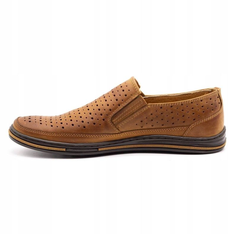 Polbut Zapatos de hombre calados 2107P camel marrón 1