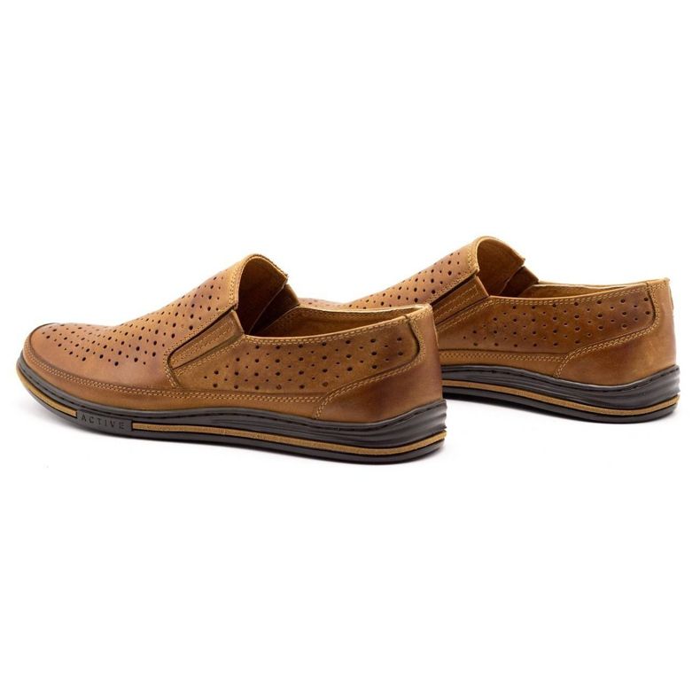 Polbut Zapatos de hombre calados 2107P camel marrón 7