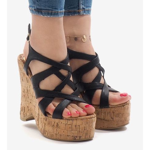 Sandalia cuña negra 10193 negro 1