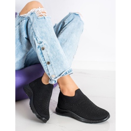 SHELOVET Zapatillas con cristales negro 3