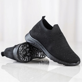 SHELOVET Zapatillas con cristales negro 1