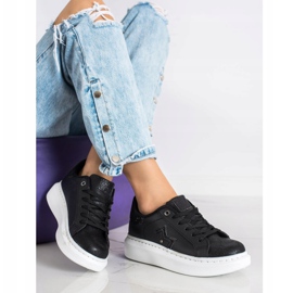 SHELOVET Zapatillas con estilo en la plataforma negro 1