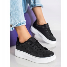 SHELOVET Zapatillas con estilo en la plataforma negro 3