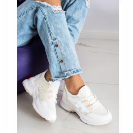 SHELOVET Zapatillas blancas con malla blanco 3