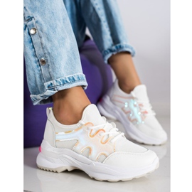 SHELOVET Zapatillas blancas con malla blanco 2