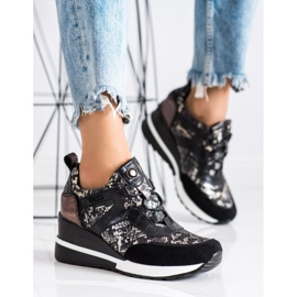 Zapatillas VINCEZA con cuña negro 1