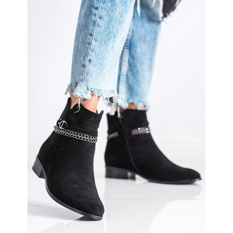 Botas con cadena decorativa VINCEZA negro 2