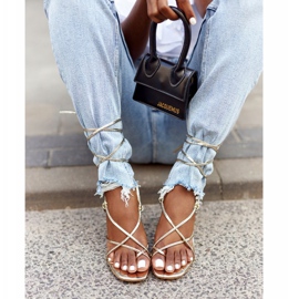 PS1 Sandalias atadas en un tacón alto con punta cuadrada Golden Runway dorado 3 PS1 Sandalias atadas en un tacón alto con punta cuadrada Golden Runway dorado 3