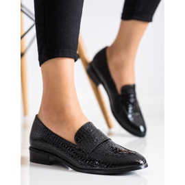 Mocasines VINCEZA con estampado de serpiente negro 2