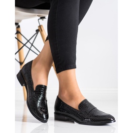 Mocasines VINCEZA con estampado de serpiente negro 3