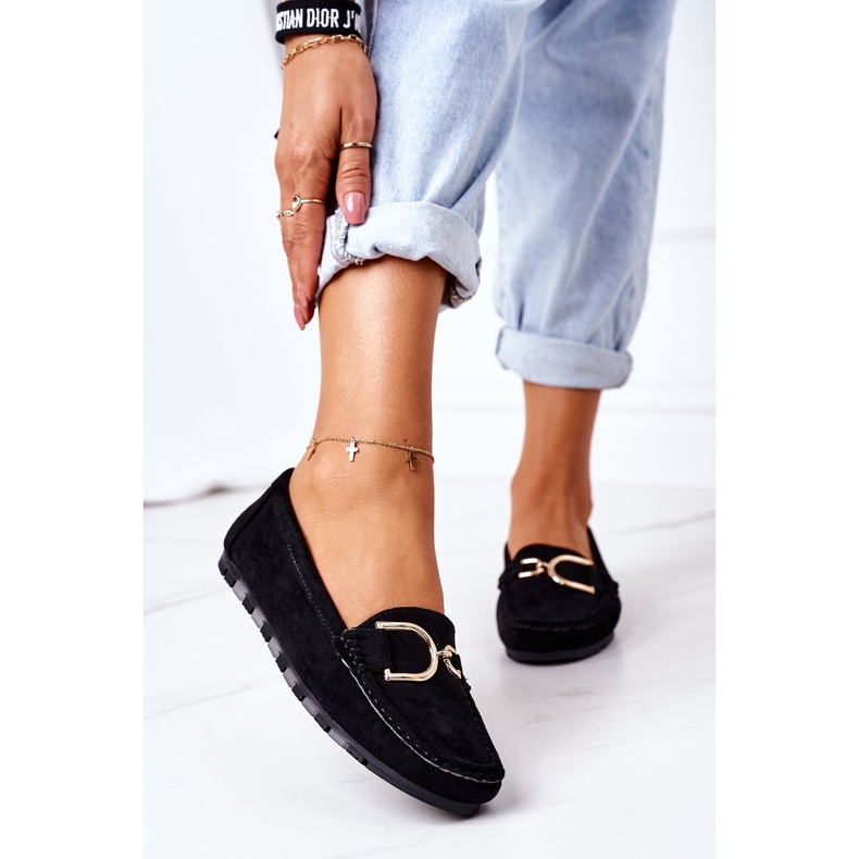 PS1 Mocasines negros de ante Downtown para mujer 2