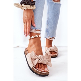PS1 Pantuflas de pana con corcho de verano beige 3