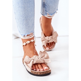 PS1 Pantuflas de pana con corcho de verano beige 5