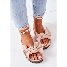 PS1 Pantuflas de pana con corcho de verano beige 7