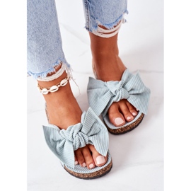 PS1 Pantuflas de pana con corcho de verano verde menta 5