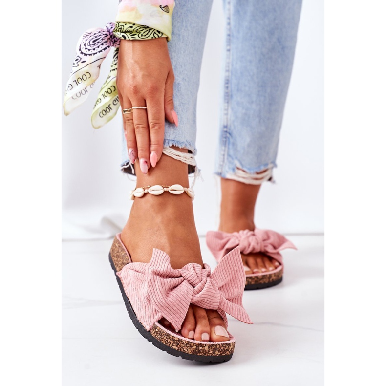 PS1 Pantuflas de pana rosa en verano de corcho 2