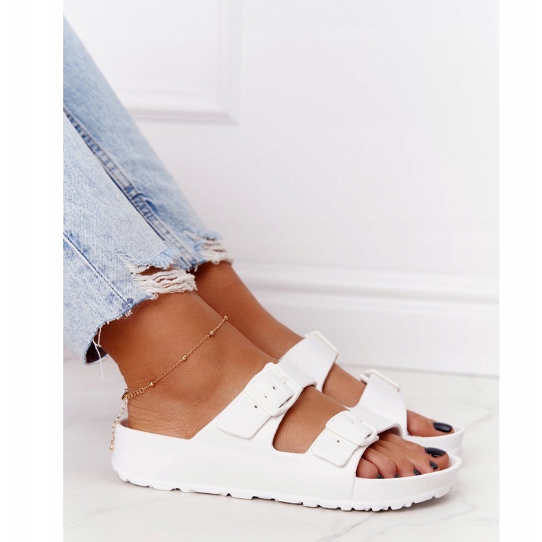 NEWS Pantuflas de goma Stacy blancas para mujer blanco 1