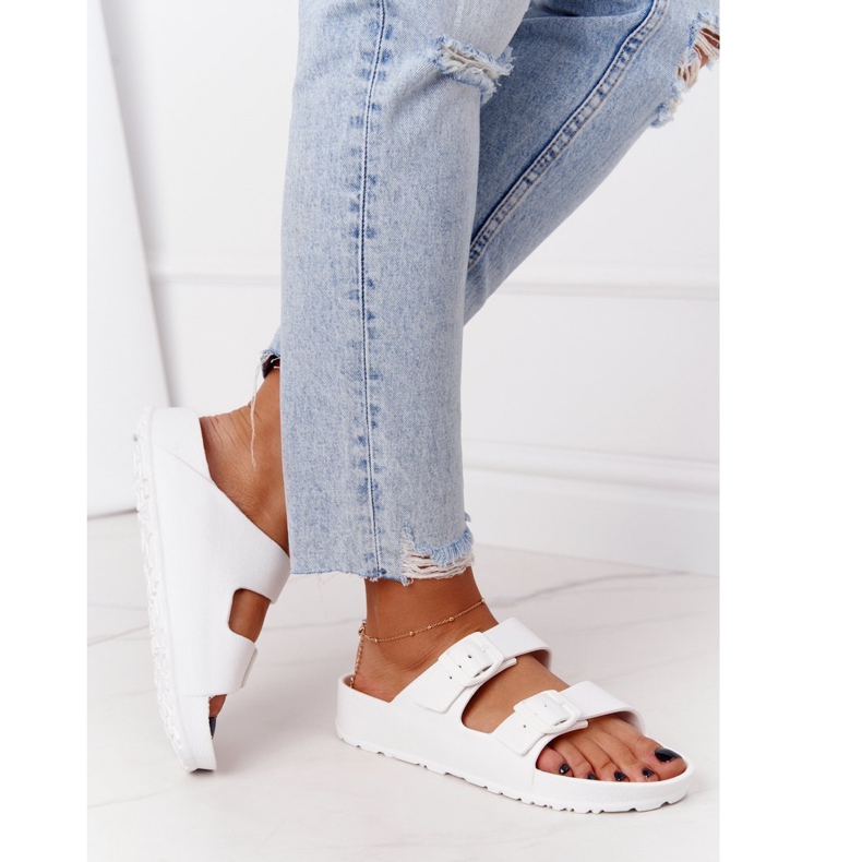 NEWS Pantuflas de goma Stacy blancas para mujer blanco 3