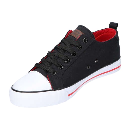 Zapatos deportivos negros American Club LH26 / 21 rojo 1