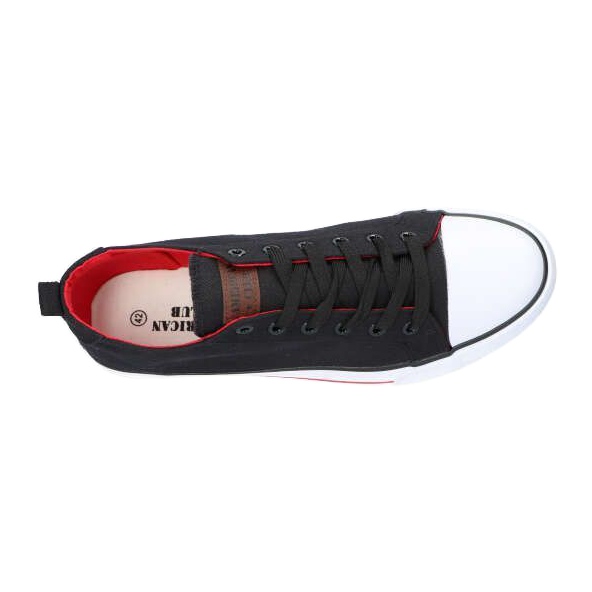 Zapatos deportivos negros American Club LH26 / 21 rojo 3