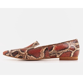 Marco Shoes Bailarinas lordsy de cuero - patrón de piel de serpiente rojo 2
