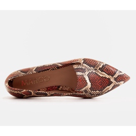 Marco Shoes Bailarinas lordsy de cuero - patrón de piel de serpiente rojo 6