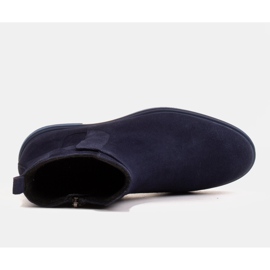 Marco Shoes Botas ligeras aisladas con fondo plano de piel natural azul marino 3