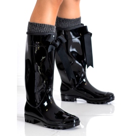 SHELOVET Chanclos altos con un arco negro 2 SHELOVET Chanclos altos con un arco negro 2