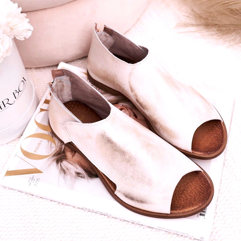 Nicole Sandalias Planas Mujer Piel Blanca Natalie blanco dorado 1