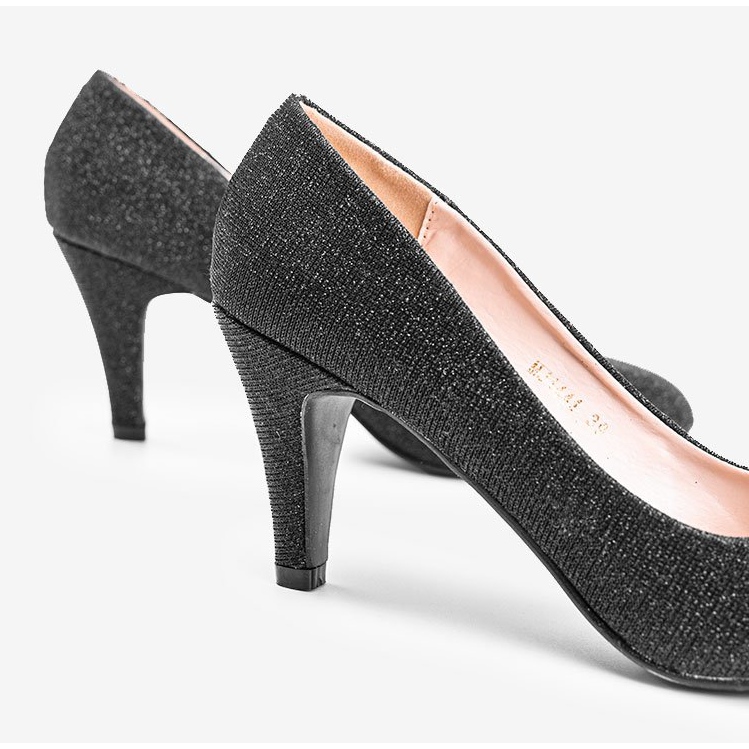 Zapatos de salón negros brillantes con tacón de aguja Zarila 1