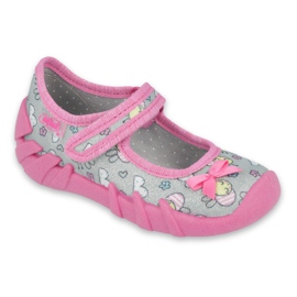 Zapatillas para niños de Befado 109p218 rosa con arco rosado 1