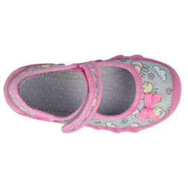 Zapatillas para niños de Befado 109p218 rosa con arco rosado 4