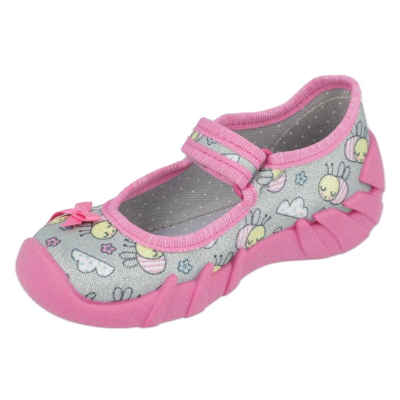 Zapatillas para niños de Befado 109p218 rosa con arco rosado 3