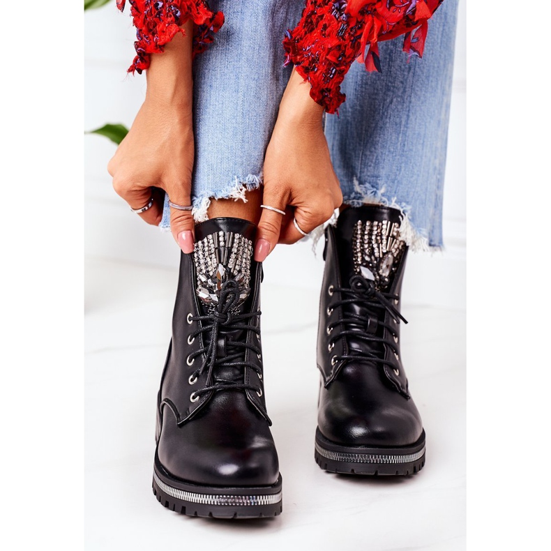 PS1 Trabajadores cálidos con circonitas negras Atención negro 2