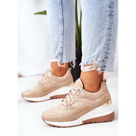 PE1 Zapatillas Con Cuña Beige Temida 1