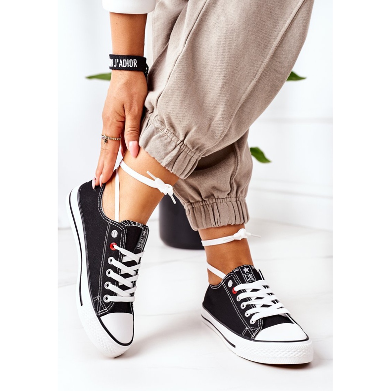 NEWS Zapatillas clásicas negras para mujer con suela Ecoma blanca negro 1