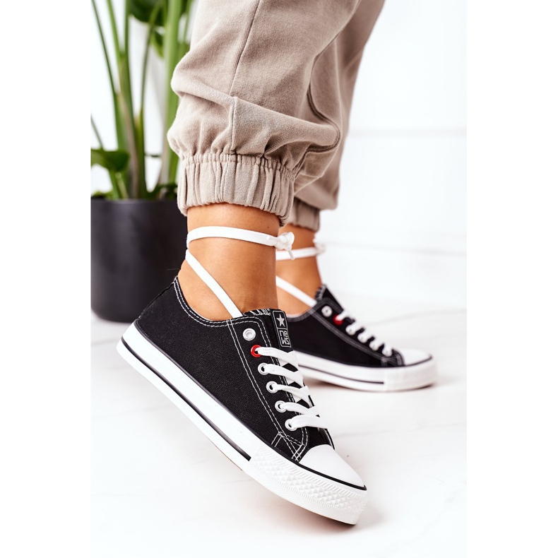 NEWS Zapatillas clásicas negras para mujer con suela Ecoma blanca negro 2