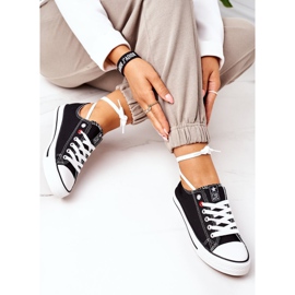 NEWS Zapatillas clásicas negras para mujer con suela Ecoma blanca negro 4