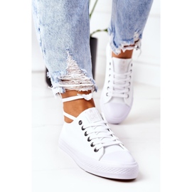 NEWS Zapatillas Clásicas De Mujer Ecoma Blancas Con Ojales Plateados blanco 3