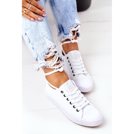NEWS Zapatillas Clásicas De Mujer Ecoma Blancas Con Ojales Plateados blanco 6