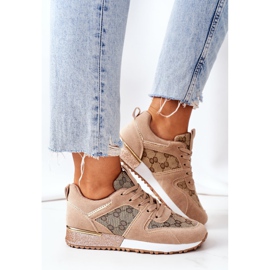 NEWS Calzado Deportivo Deportivas Beige y Dorado Aruba marrón 4
