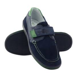 Zapatos niño piel con velcro RenBut 4249, azul marino 3