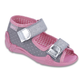 Calzado infantil befado 242P082 rosa plata gris 2